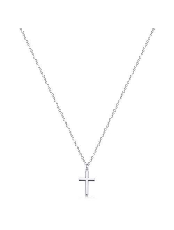 Fettero Cross Necklace Faith Pendant 14K Plated Dainty Chain Minimalist Simple Tiny God Lords Prayer Religious Jewelry Gift