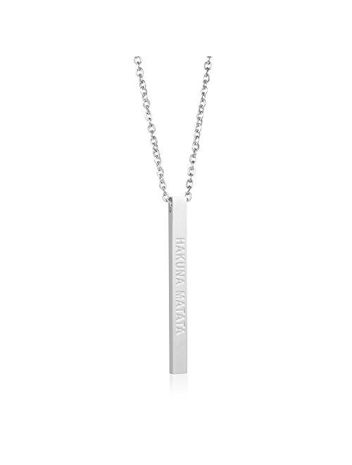 Joycuff Friendship Necklace Jewelry for Friends Women Inspirational Vertical Bar Pendants Jewellery Gift for Teen Girls