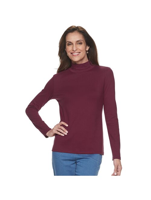 Women's Croft & Barrow Classic Long Sleeve Mockneck Top