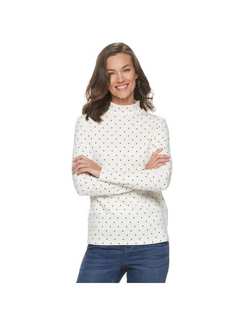 Women's Croft & Barrow Classic Long Sleeve Mockneck Top