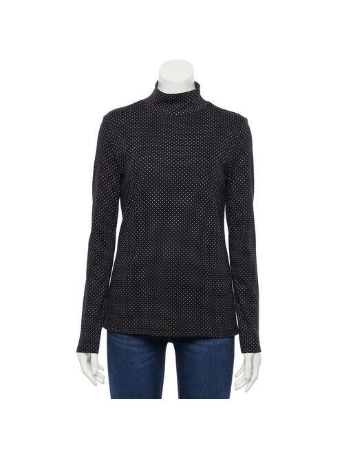 Women's Croft & Barrow Classic Long Sleeve Mockneck Top