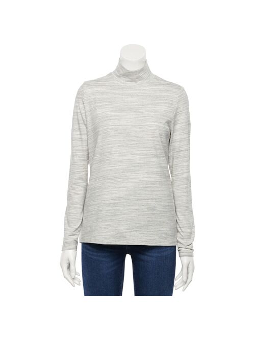 Women's Croft & Barrow Classic Long Sleeve Mockneck Top