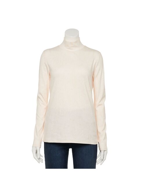 Women's Croft & Barrow Classic Long Sleeve Mockneck Top