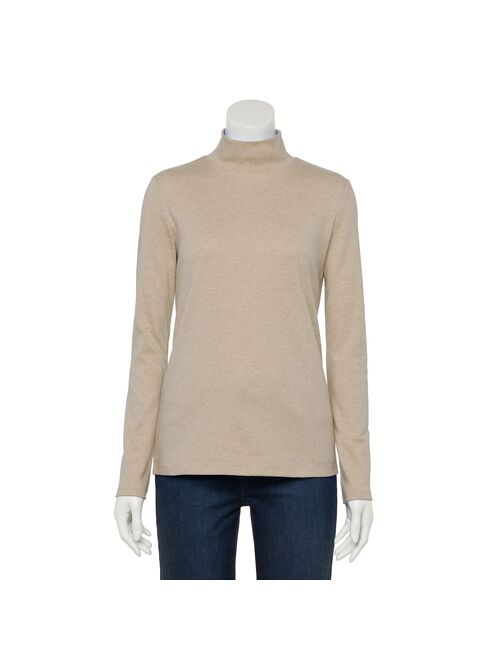 Women's Croft & Barrow Classic Long Sleeve Mockneck Top