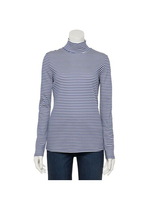 Women's Croft & Barrow Classic Long Sleeve Mockneck Top