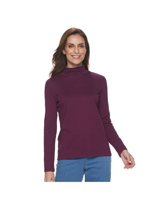 Women's Croft & Barrow Classic Long Sleeve Mockneck Top