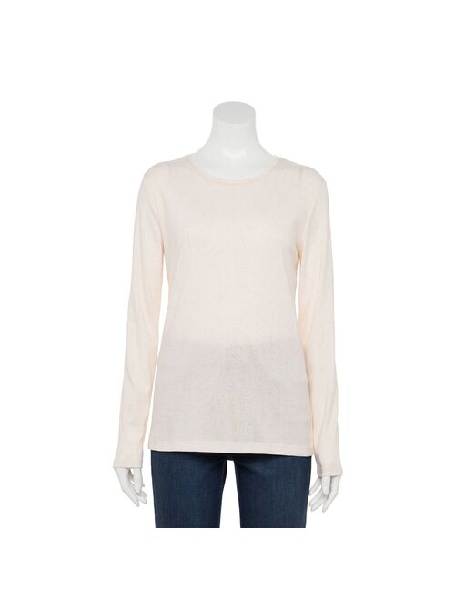 Women's Croft & Barrow Classic Long Sleeve Crewneck Tee