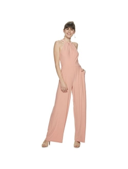 Women's Nina Leonard Wide-Leg Halter Jumpsuit