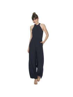 Women's Nina Leonard Wide-Leg Halter Jumpsuit