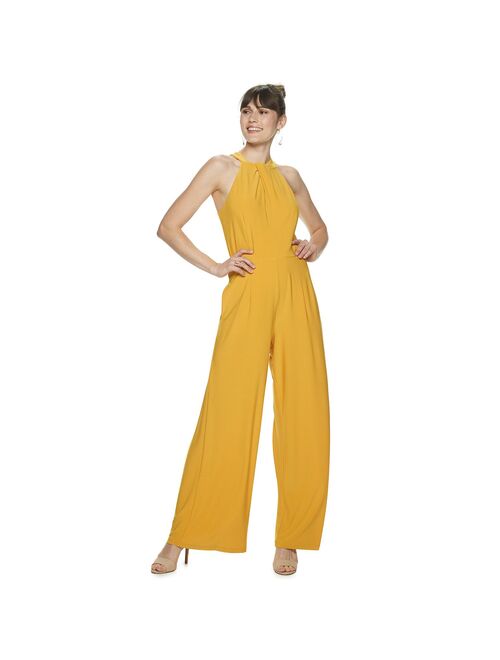 Women's Nina Leonard Wide-Leg Halter Jumpsuit