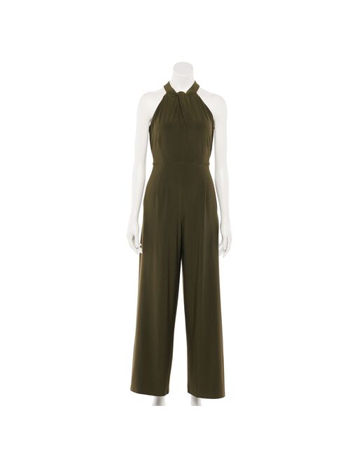 Women's Nina Leonard Wide-Leg Halter Jumpsuit