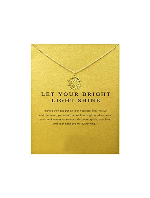 Fashion Sun Necklace Clavicle Chain Sunlight Sunshine Pendant Necklace With Message Card Friendship Dainty Gold Silver Jewelry