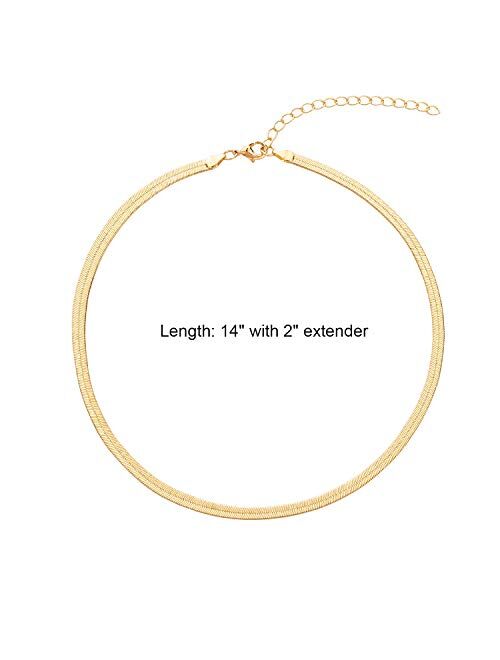 BaubleStar Link Layered Necklace Gold Layering Paperclip Chain Choker for Women