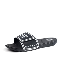 FUNKYMONKEY Men's Slide Sandals Adjustable Slip on Slippers