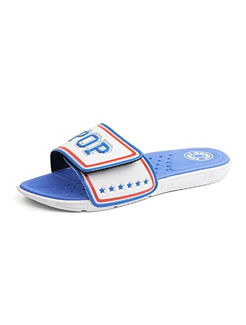 FUNKYMONKEY Men's Slide Sandals Adjustable Slip on Slippers