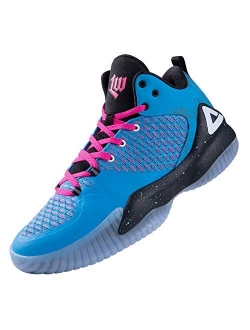 PEAK High Top Mens Basketball Shoes Lou Williams Streetball Master Breathable Non Slip Outdoor Sneakers Cushioning Workout Shoes for Fitness