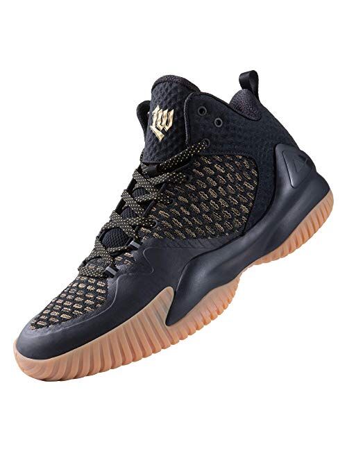 PEAK High Top Mens Basketball Shoes Lou Williams Streetball Master Breathable Non Slip Outdoor Sneakers Cushioning Workout Shoes for Fitness