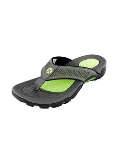 Kaiback - Men's Drifter Sport Flip Flops | Comfortable Durable Rubber and Heavy-Duty Tread