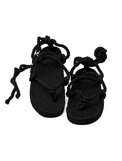 Nomadic State of Mind Romano Sandal Handmade Rope Shoe 5 Points of Adjustability Interchangeable Laces - Machine Washable Vegan Friendly Secure,Long Lasting,Comfortable F