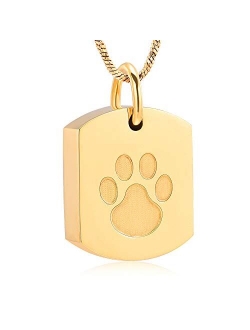 Minicremation Cremation Jewelry Urn Necklace for Ashes for Pet, Paw Print Memorial Ash Jewelry, Keepsake Pendant for Pet's Cat Dog's Ashes with Filling Kit