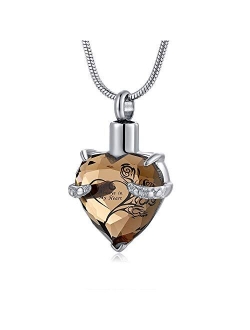 Heart Urn Necklace for Ashes Stainless Steel Cremation Jewelry for Ashes Keepsake Necklaces