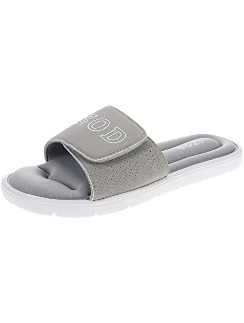 IZOD Men's Memory Foam Sandal, Velcro Adjustable Sport Slide, Size 7 to 12