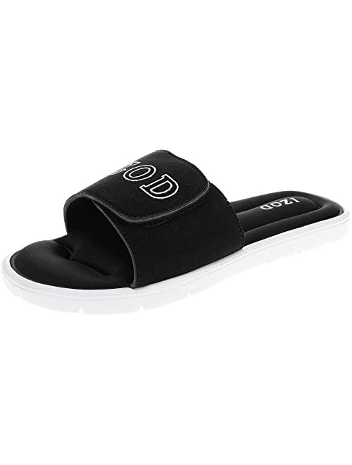 IZOD Men's Memory Foam Sandal, Velcro Adjustable Sport Slide, Size 7 to 12