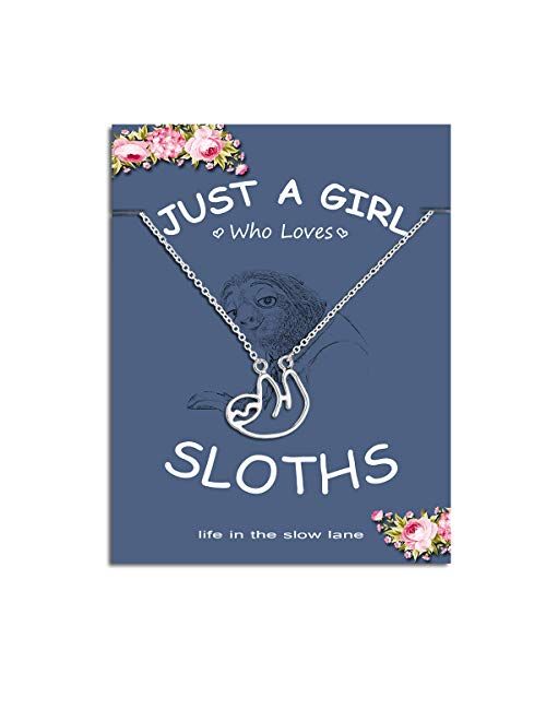 Gold Silver Sloth Charm Necklace - Stylish Cute Animal Pendant Jewelry