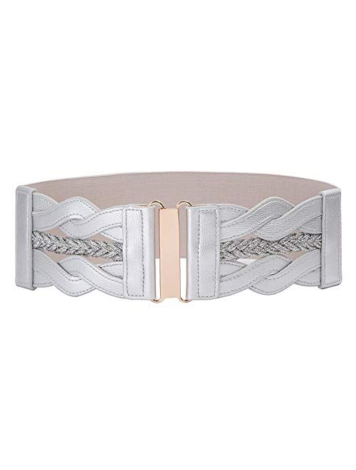 GRACE KARIN Women's Elastic Vintage Belt Stretchy Retro Wide Waist Cinch Belt