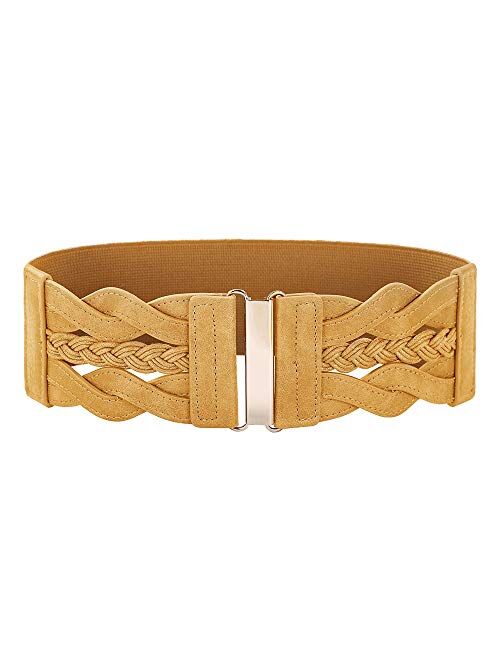 GRACE KARIN Women's Elastic Vintage Belt Stretchy Retro Wide Waist Cinch Belt