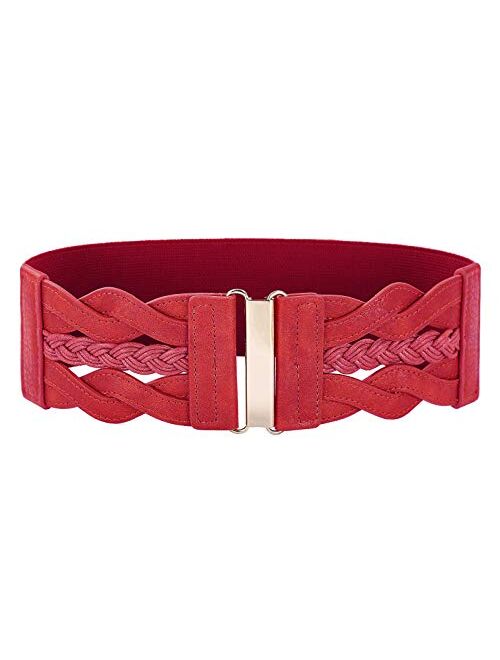 GRACE KARIN Women's Elastic Vintage Belt Stretchy Retro Wide Waist Cinch Belt