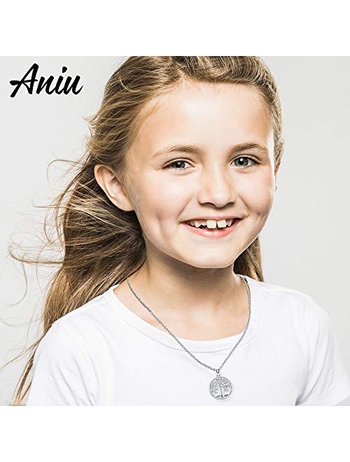 Aniu Silver Necklace for Women Girls, Family Tree of Life Sterling Silver Pendant with Fine Jewelry Gift Box, 18 Inches Chain for Wife Mom Grandma Girlfriend