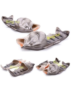 BING RUI CO 6 Colours Fish Slippers Beach Shoes Non-Slip Sandals Creative Fish Slippers Men and Women Casual Shoe