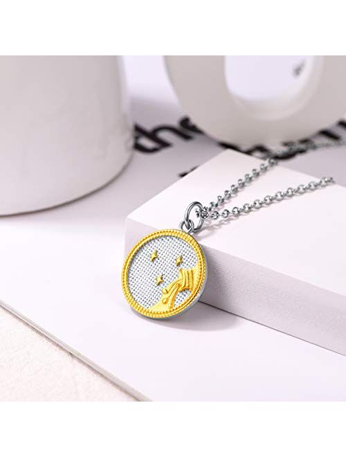 FOCALOOK 18K Gold/Platinum Plated 12 Constellation Astrology Zodiac Pendant Necklace for Women