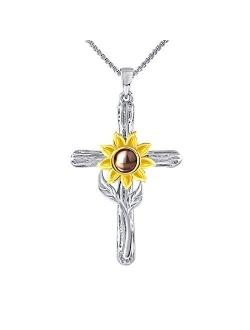 SNZM Sunflower Necklace for Women Girlfriend, You are My Sunshine Jewelry Gifts for Christmas Birthday