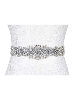 Lovful Bridal Crystal Rhinestone Braided Wedding Dress Sash Belt