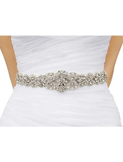 Lovful Bridal Crystal Rhinestone Braided Wedding Dress Sash Belt