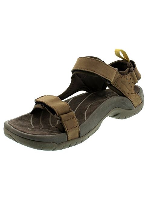 Teva Men's Tanza Leather Sandal, Walnut, 9.5 US