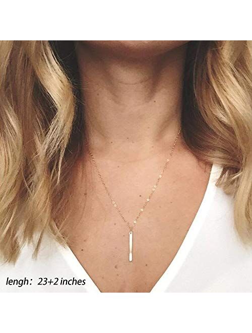 Turandoss Gold Layered Necklaces for Women - 14K Gold Plated Handmade Multilayer Bar Pearls Coin Disc Moon Butterfly Medallion Adjustable Dainty Layered Choker Necklaces 