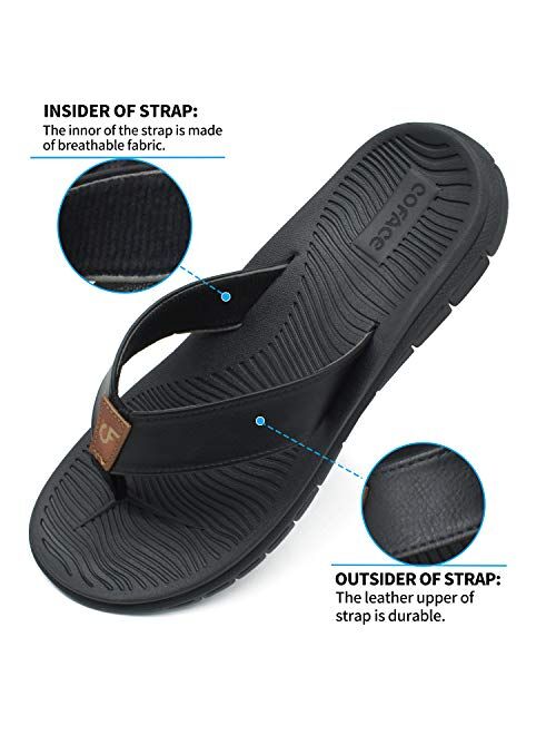 Buy COFACE Mens-Sport-flip Flops-Casual-Comfort-Sandals-with Arch ...