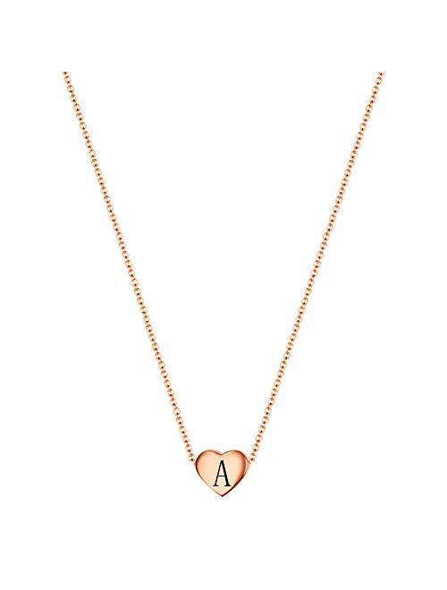 VQYSKO Initial Heart Necklace - Dainty Tiny Girl Gifts for Birthday