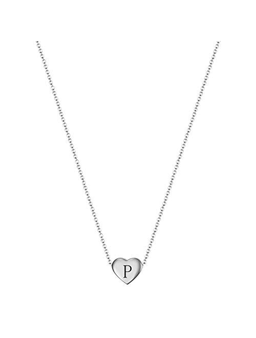 VQYSKO Initial Heart Necklace - Dainty Tiny Girl Gifts for Birthday