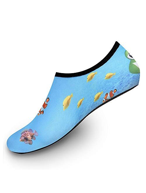 Womens Mens Kids Water Shoes Quick-Dry Aqua Socks Barefoot Shoes for Water Sports