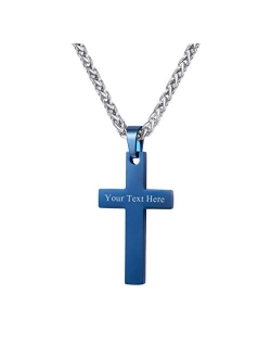 PROSTEEL Cross Necklace for Men Women, 316L Stainless SteelGold/Silver/Black/Rose Gold/Blue Tone, Hypoallergenic, Two Sizes, Come Gift Box