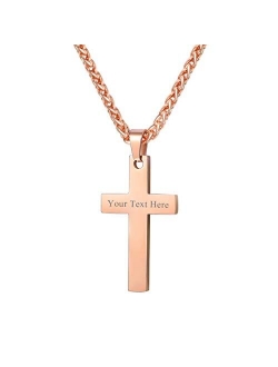 PROSTEEL Cross Necklace for Men Women, 316L Stainless SteelGold/Silver/Black/Rose Gold/Blue Tone, Hypoallergenic, Two Sizes, Come Gift Box