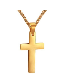 PROSTEEL Cross Necklace for Men Women, 316L Stainless SteelGold/Silver/Black/Rose Gold/Blue Tone, Hypoallergenic, Two Sizes, Come Gift Box