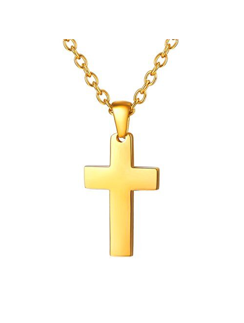 PROSTEEL Cross Necklace for Men Women, 316L Stainless SteelGold/Silver/Black/Rose Gold/Blue Tone, Hypoallergenic, Two Sizes, Come Gift Box