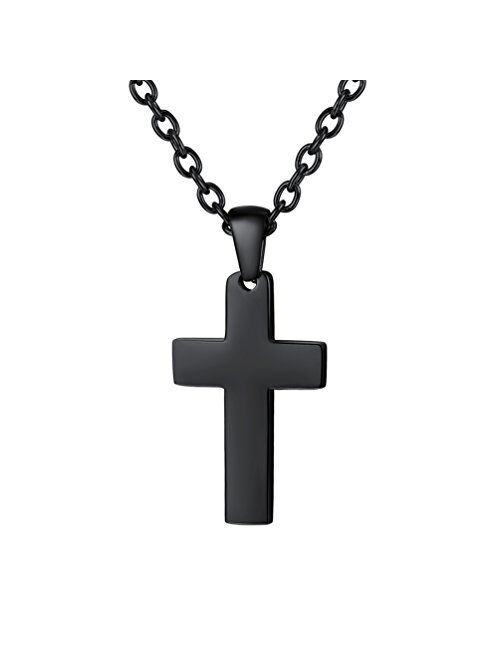 PROSTEEL Cross Necklace for Men Women, 316L Stainless SteelGold/Silver/Black/Rose Gold/Blue Tone, Hypoallergenic, Two Sizes, Come Gift Box