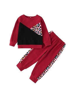 Toddler Baby Girls Sunflower Clothes Set Long Sleeve Top and Pants 2pcs Outfits Fall Clothes