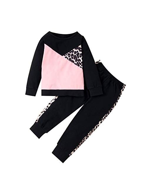 Toddler Baby Girls Sunflower Clothes Set Long Sleeve Top and Pants 2pcs Outfits Fall Clothes